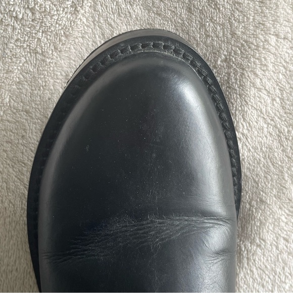 ANN DEMEULEMEESTER // Stein tall flat leather black boots (37) - Picture 5 of 7